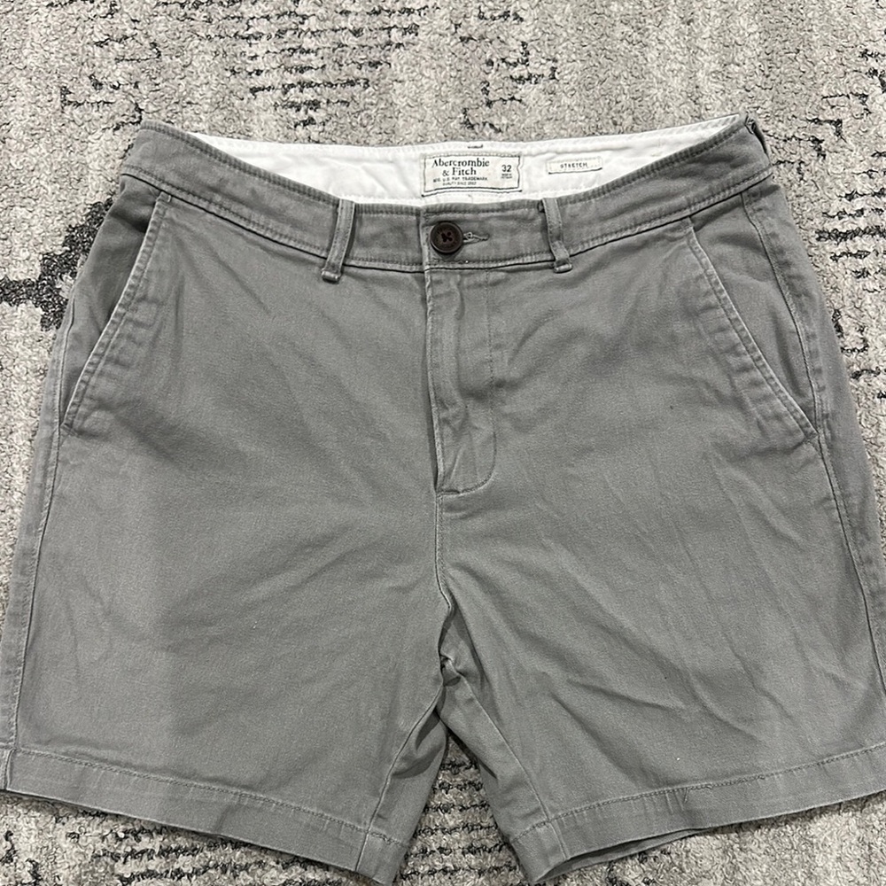 Abercrombie & Fitch Gray Flat Front Shorts